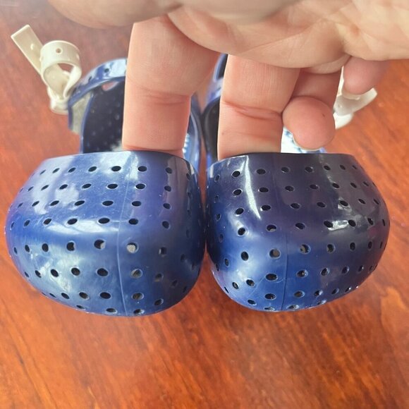 Mini Melissa Blue Rubber Flats with Off White Bow Detail- Size 7 - Picture 5 of 6